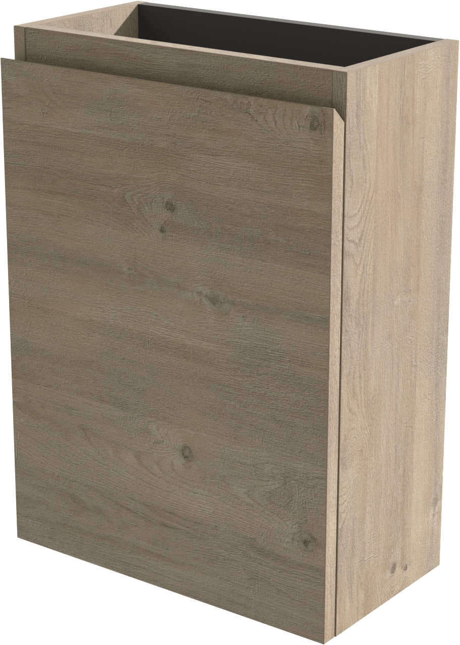 Linie Lado meuble wc suspendu 40 x 22 cm chêne naturel avec Baro plan vasque en céramique blanche