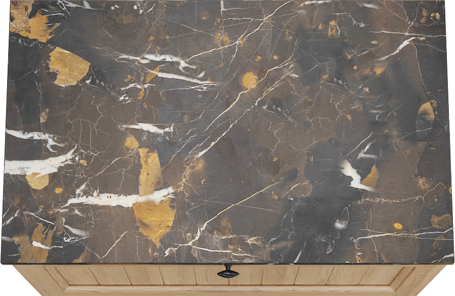 Balmani Lemon zwevend badkamermeubel 90 x 55 cm, fineer natuur eik met Stretto enkel tablet in portoro gold