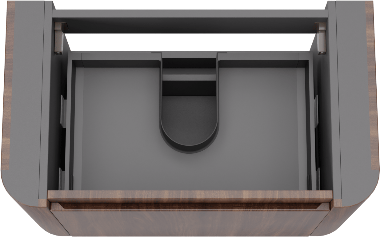 Storke Soft meuble sous-vasque suspendu 80 x 46 cm Noyer 2 tiroirs