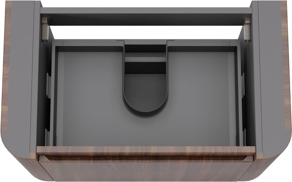 Storke Soft meuble sous-vasque suspendu 80 x 46 cm Noyer 2 tiroirs