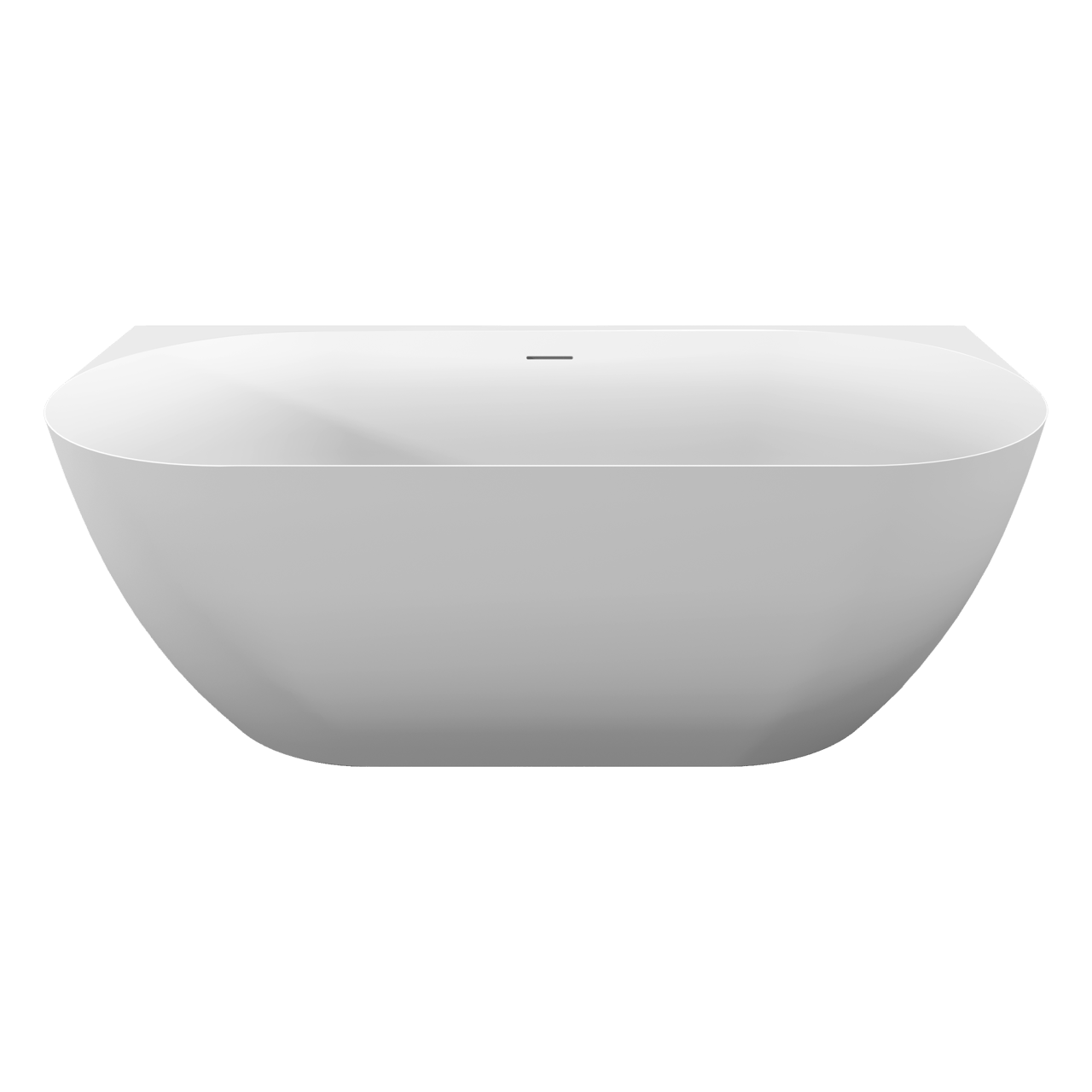 Luca Varess Otello halfvrijstaand bad 180 x 85 cm acryl mat wit, afvoerplug inbegrepen