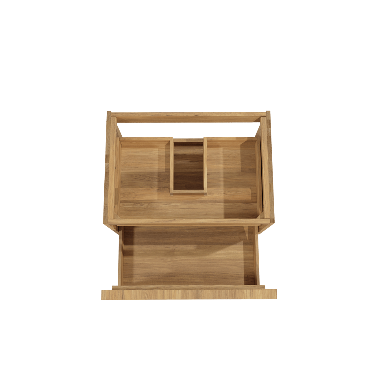 Balmani Forma hängender Waschbeckenunterschrank: 75 x 55 cm, Teak, 2 Schubladen