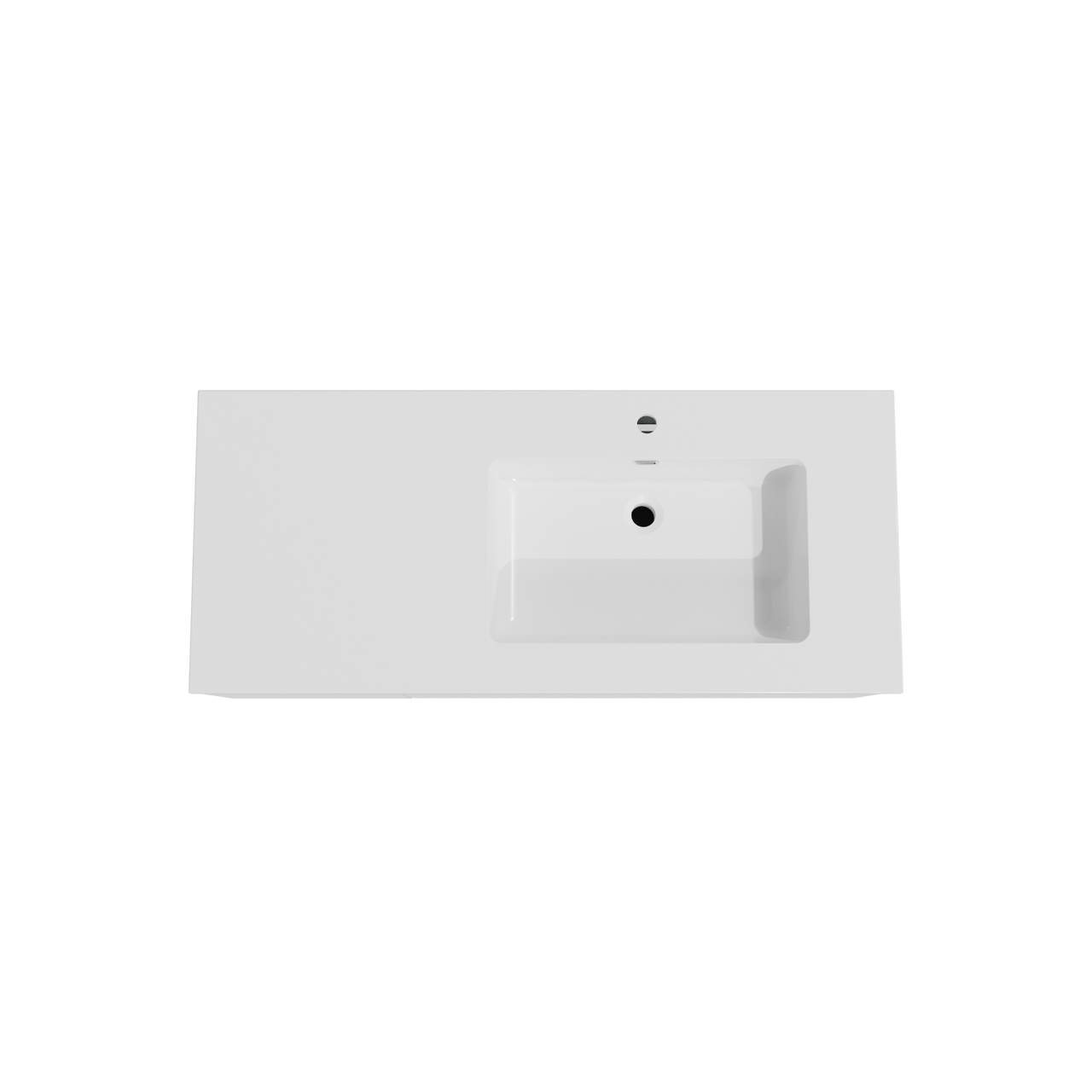 Storke Edge zwevend badmeubel 120 x 52 cm mat wit met Diva asymmetrisch rechtse wastafel in composietmarmer hoogglans wit