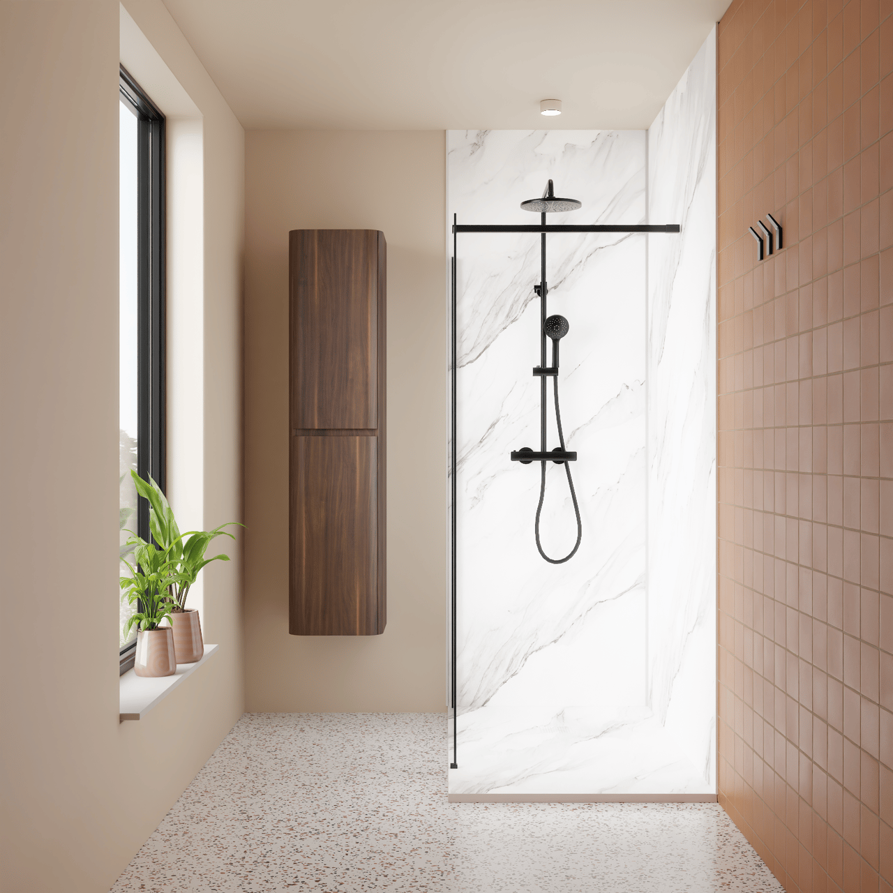 Luca Varess Suite douchebak 140 x 90 cm composietmarmer Marble White 