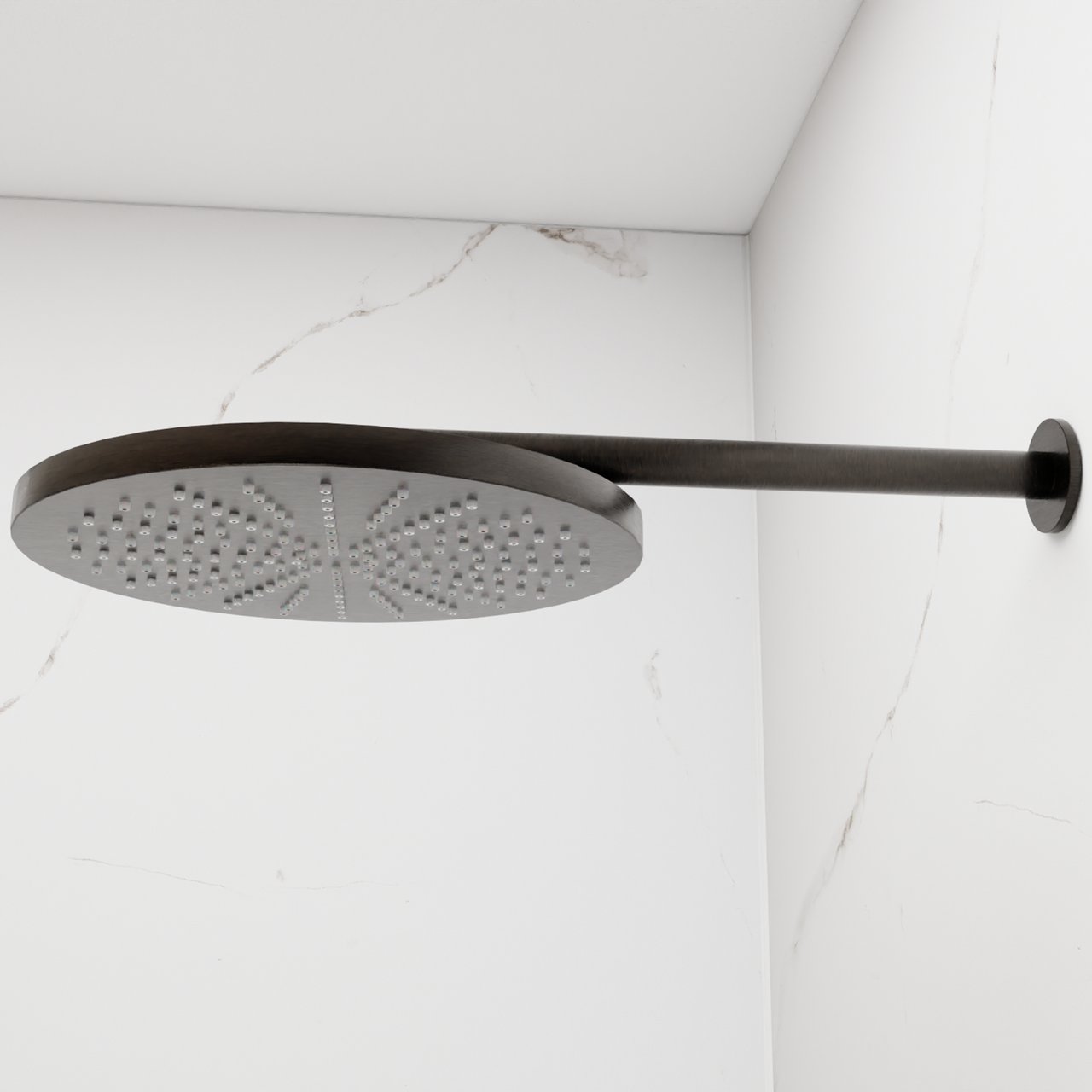 Blaufoss Nola 300 Tête de douche rond 30 cm avec support mural Brushed GunMetal