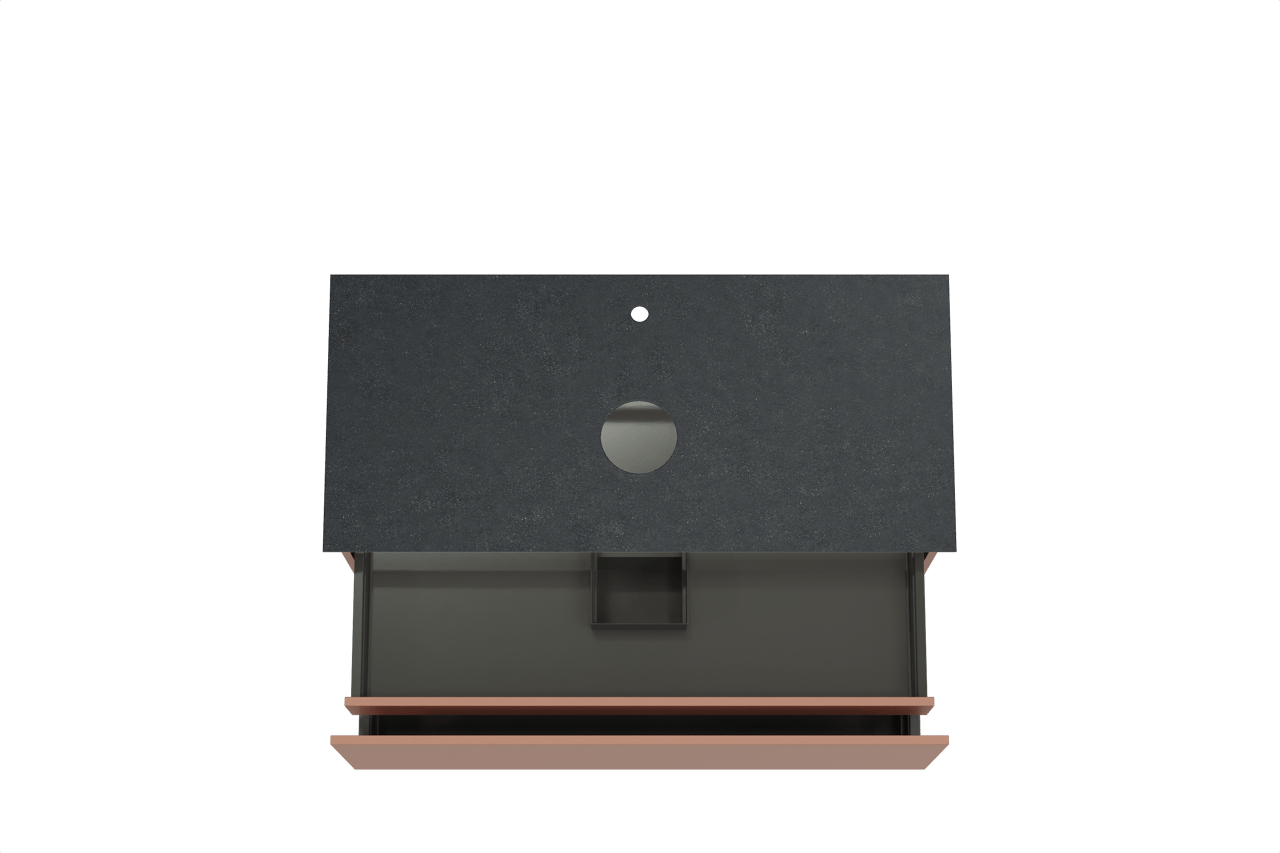 Balmani Sfera zwevend badkamermeubel 120 x 55 cm cotto met Facetta enkel tablet in graniet zwart