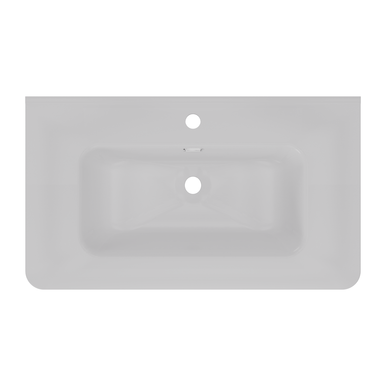 Linie Baro Curvo lavabo simple porcelaine Blanc Brillant 80 x 46 cm