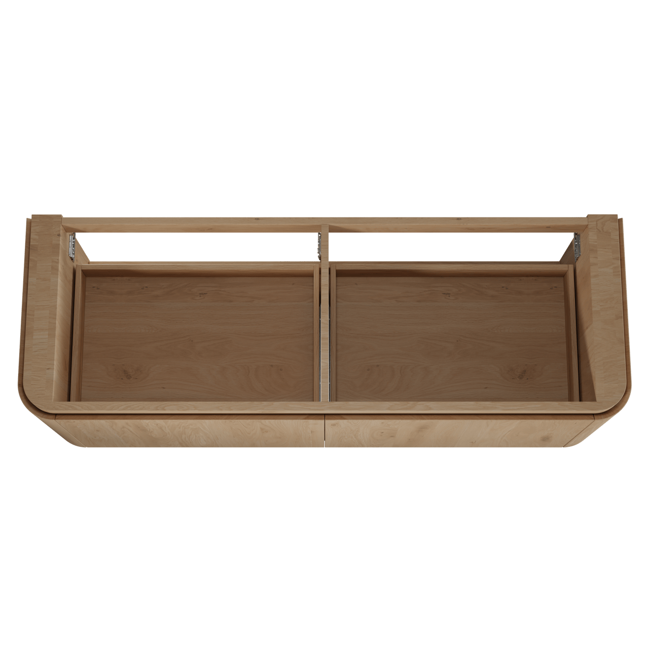 Balmani Moon hängender Waschbeckenunterschrank: 160 x 55 cm, Eiche Natur, 4 Schubladen