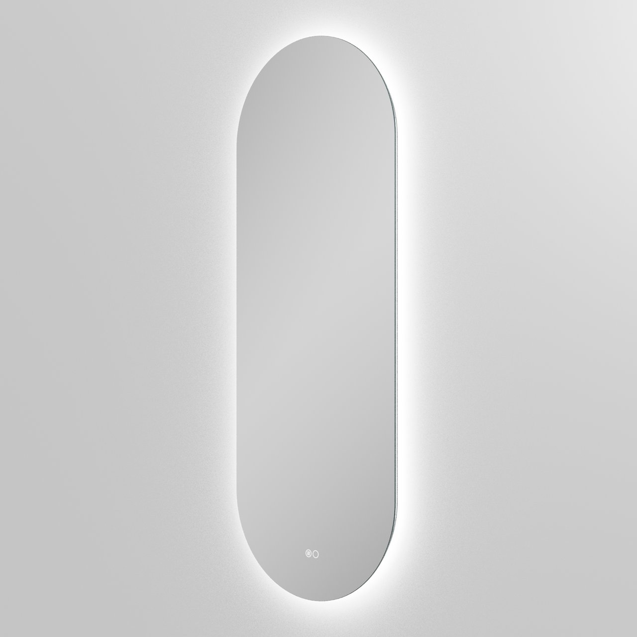 Balmani Giro Touch oval Badezimmerspiegel 45 x 120 cm mit Spiegelbeleuchtung und Anti-Beschlag Spiegelheizung