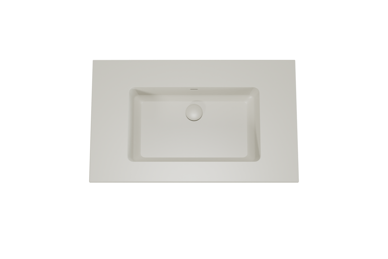 Storke Diva enkele wastafel mat zijdegrijze top solid 85 x 52 cm