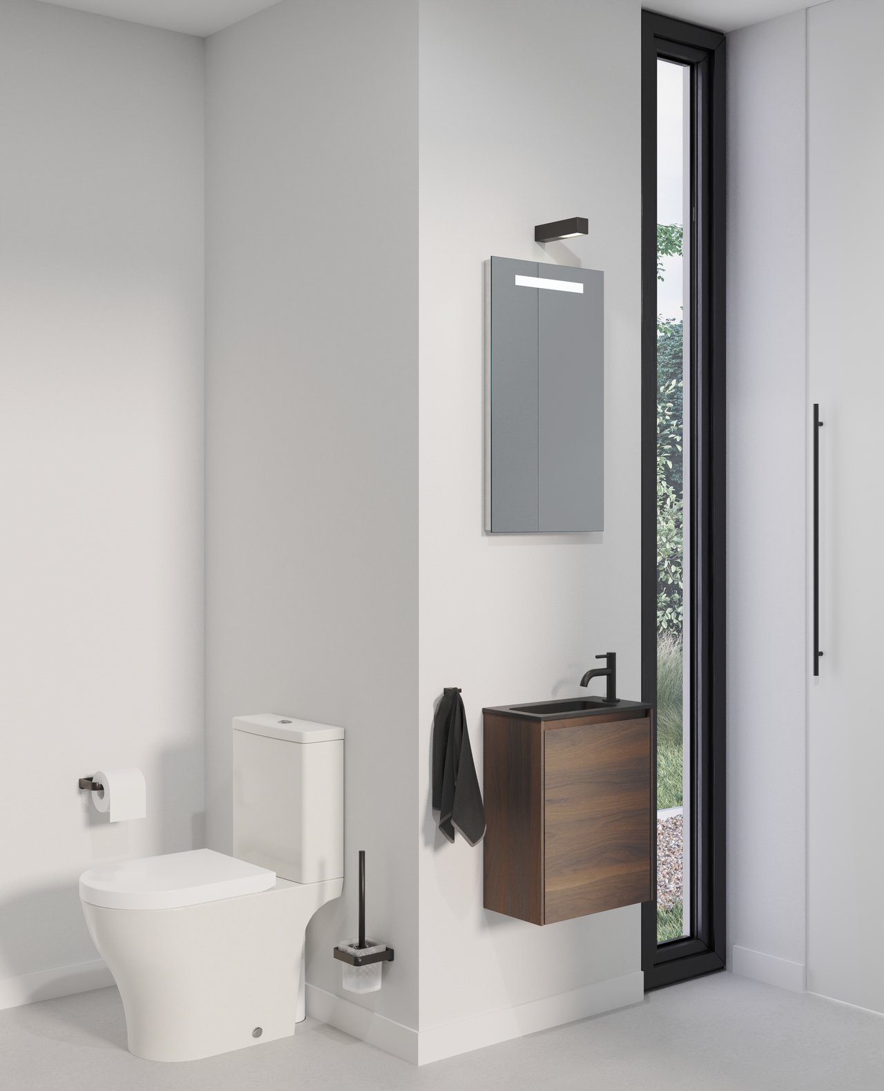 Storke Lucio rechthoekig toiletspiegel 40 x 70 cm met spiegelverlichting