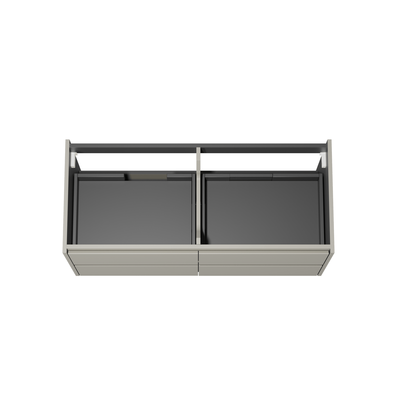 Storke Seda hängender Waschbeckenunterschrank: 120 x 52 cm, Seidengrau, 4 Schubladen