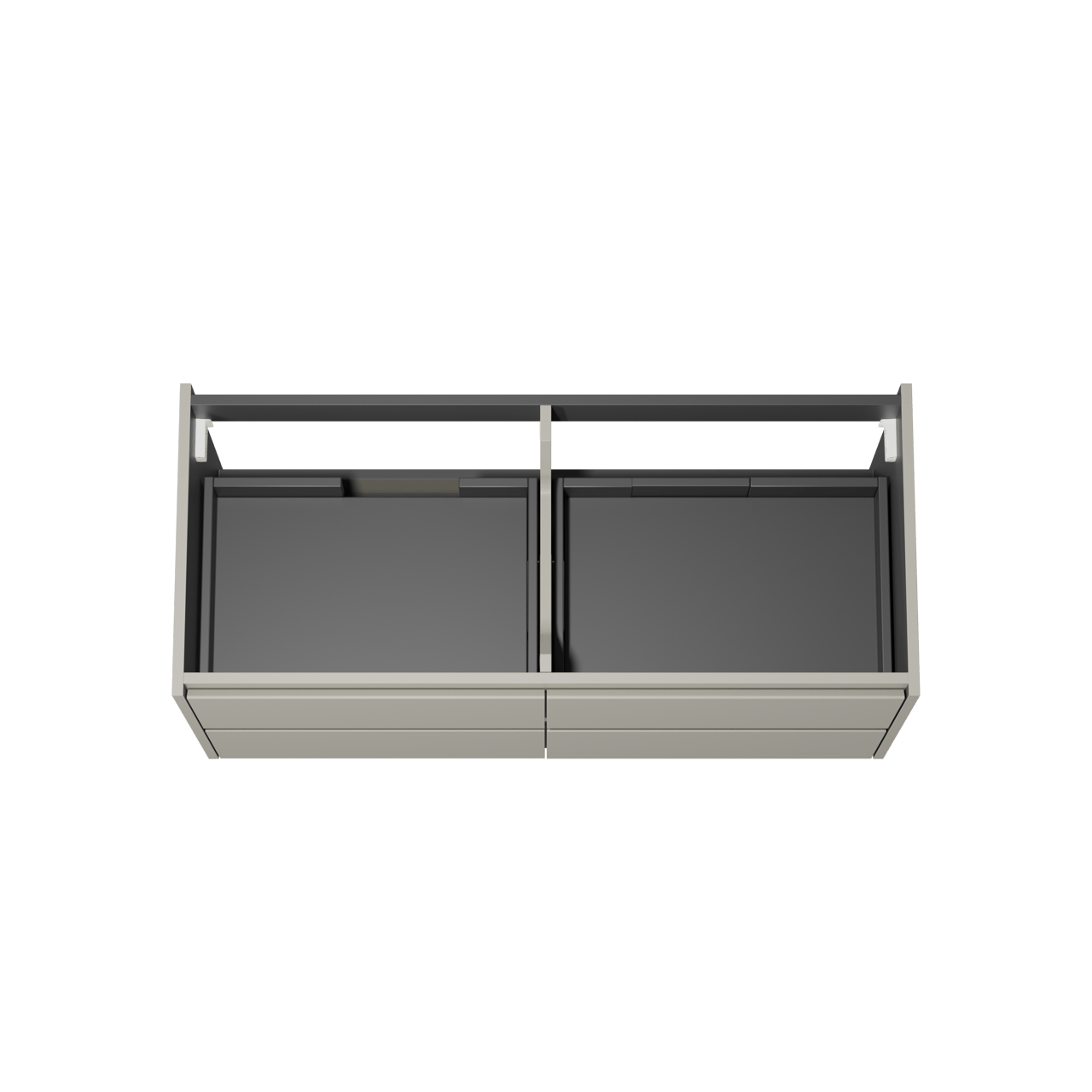 Storke Seda meuble sous-lavabo suspendu 120 x 52 cm soie grise 4 tiroirs