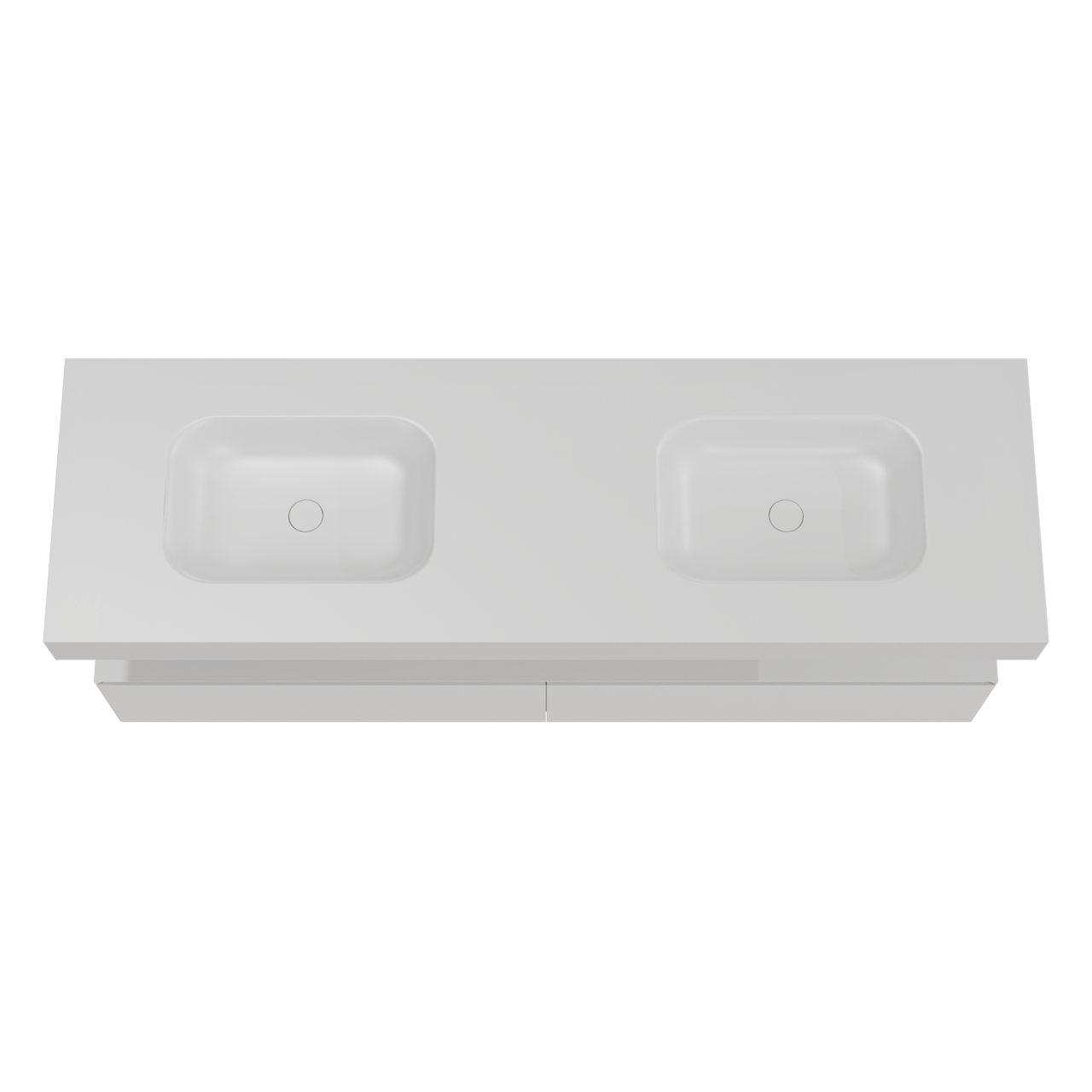 Balmani Mitra Elements meuble salle de bains suspendu 180 x 55 cm blanc mat avec Arcato double vasque en solid surface blanc mat