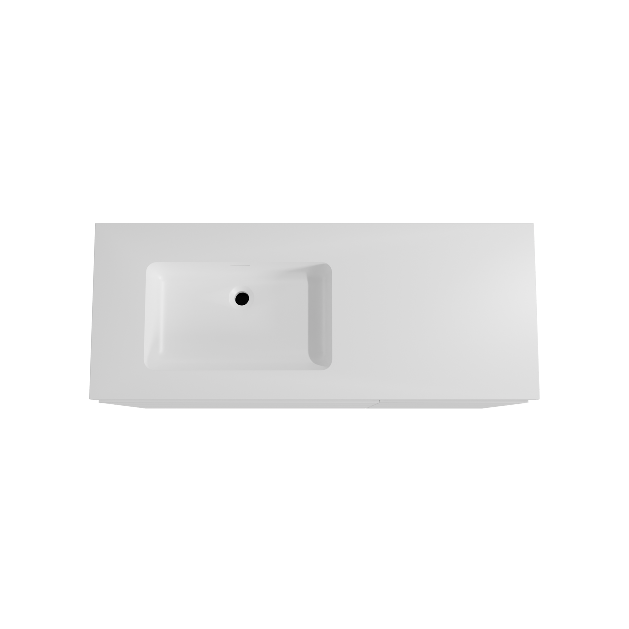 Storke Edge staand badmeubel 130 x 52 cm mat wit met Mata High asymmetrisch linkse wastafel in solid surface mat wit