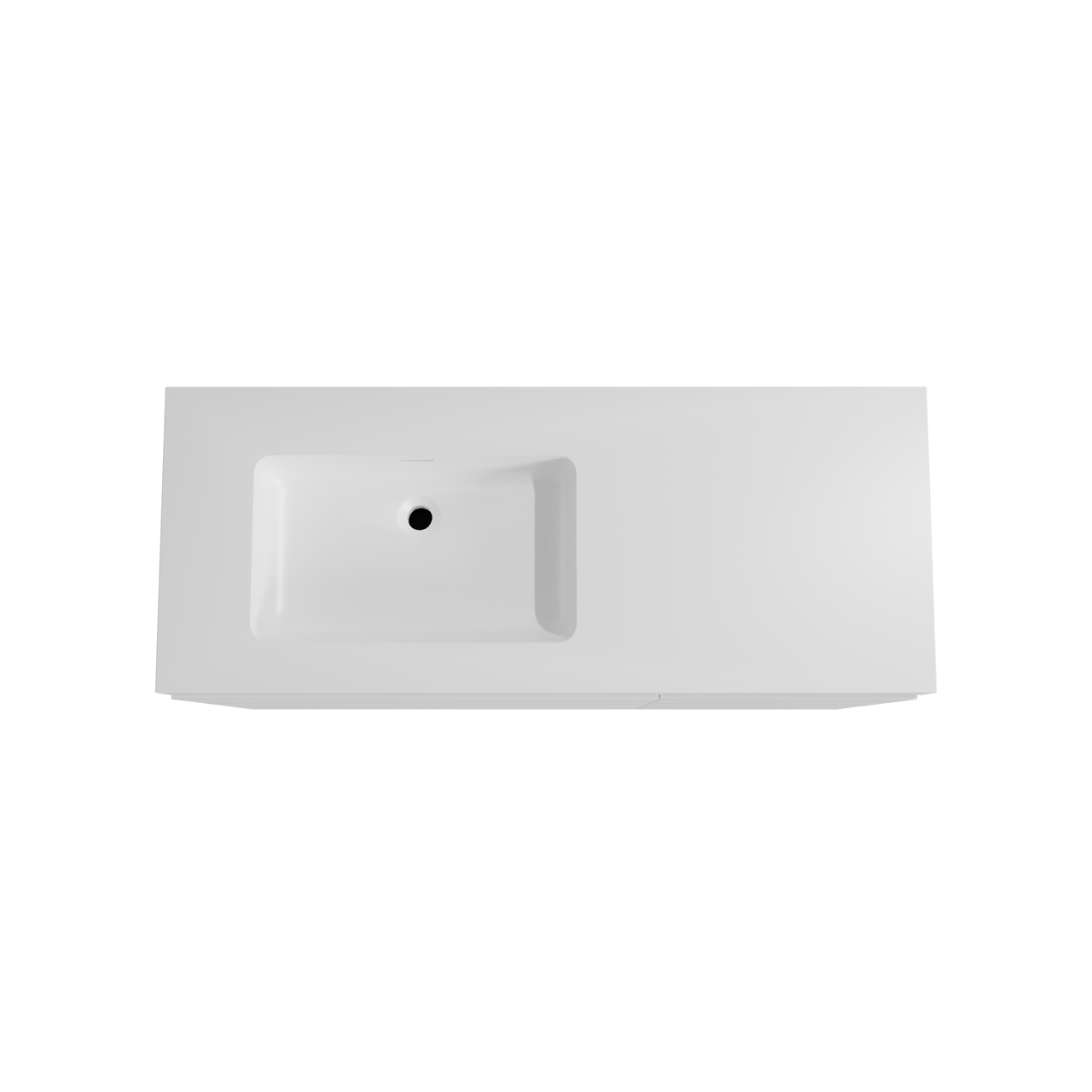 Storke Edge meuble salle de bains à poser 130 x 52 cm blanc mat avec Mata High vasque asymétrique gauche en solid surface blanc mat