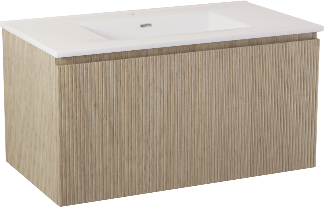 Storke Ribs meuble salle de bains avec plan vasque Kera