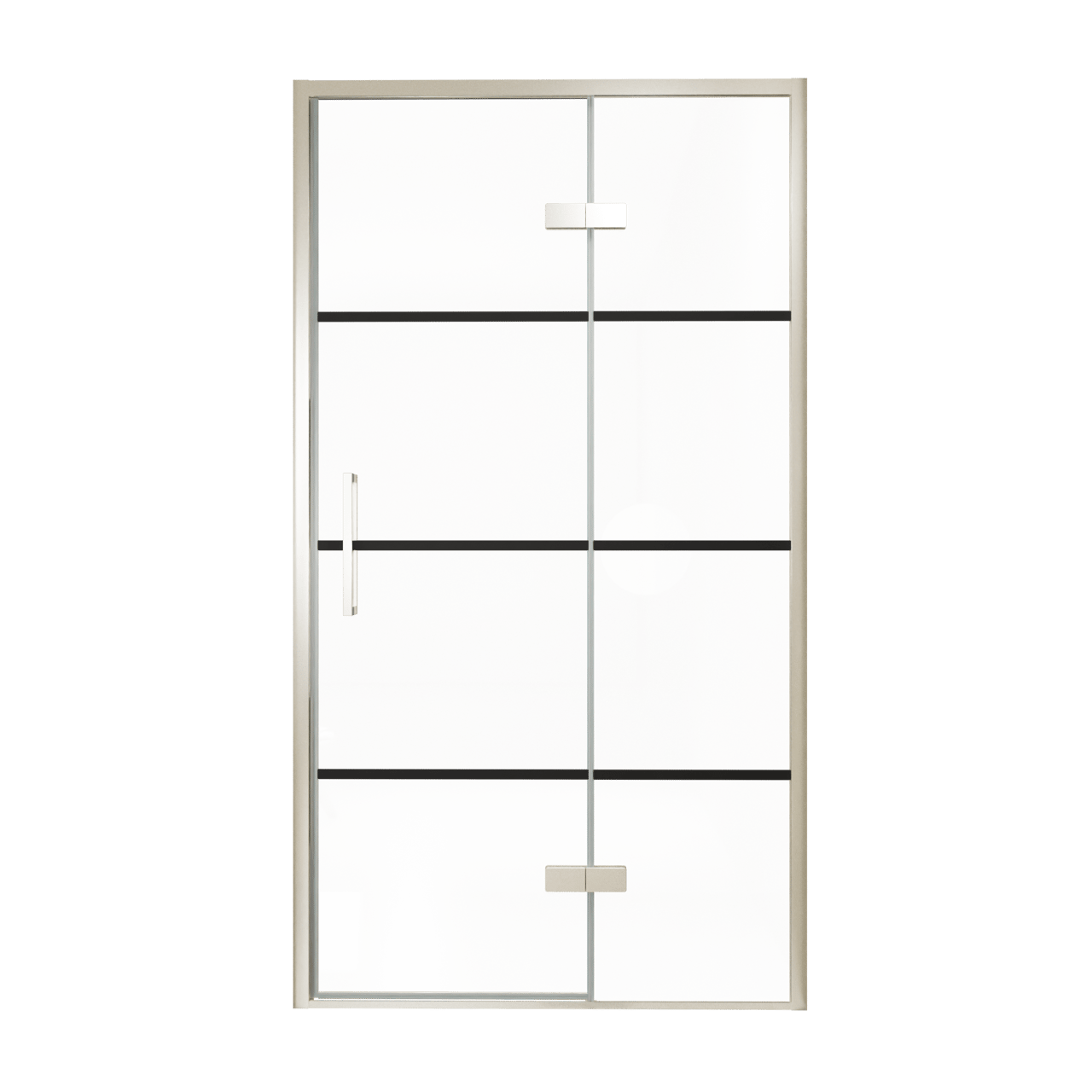 Balmani Senses Design douche draaideur rechts 120 cm x 210 cm Lined glas, Brushed CoolMetal profielen