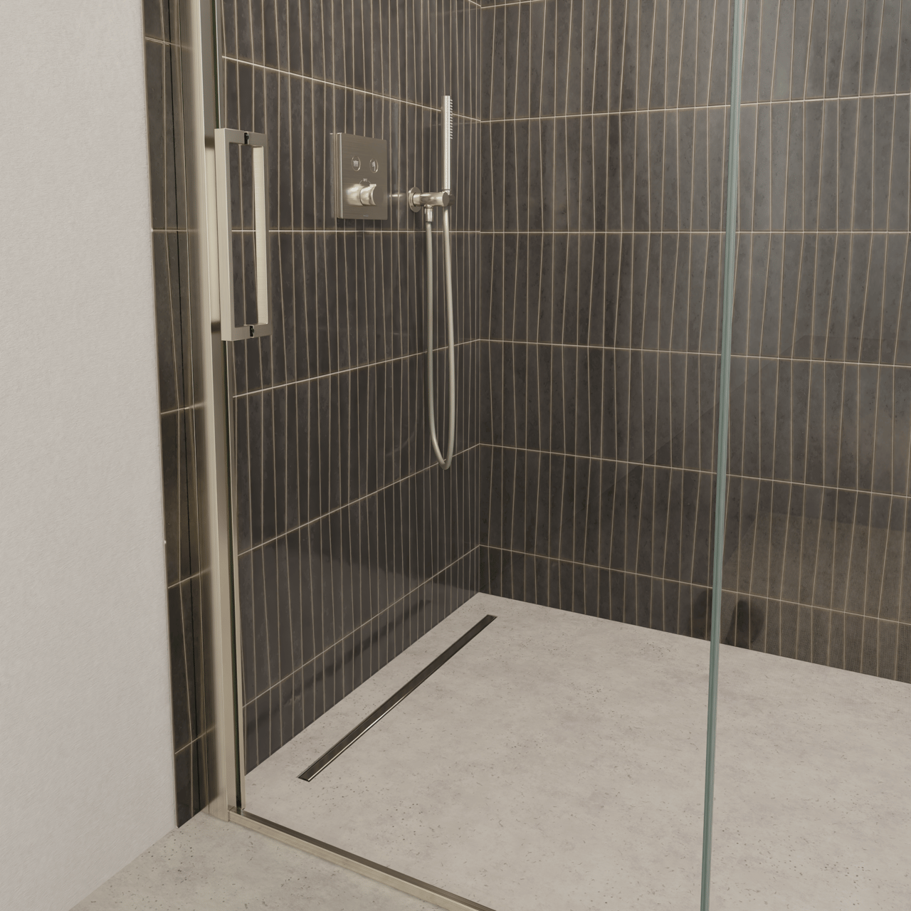 Balmani verbredingsprofiel voor douchedeuren 210 cm, Brushed Coolmetal