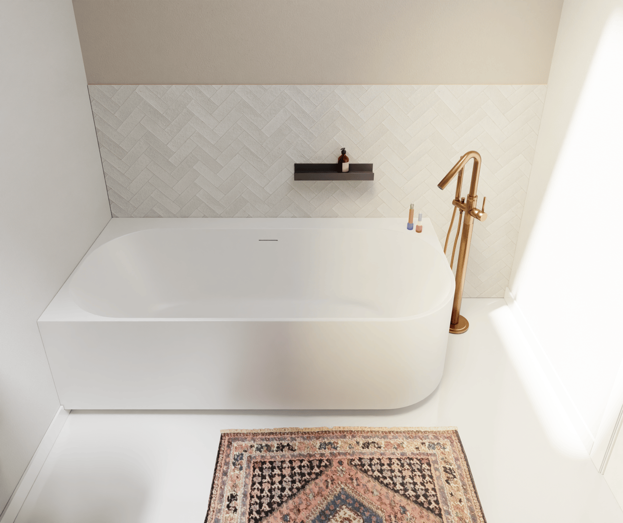 Luca Varess Laguna baignoire d'angle gauche duo 170 x 85 cm acrylique blanc mat