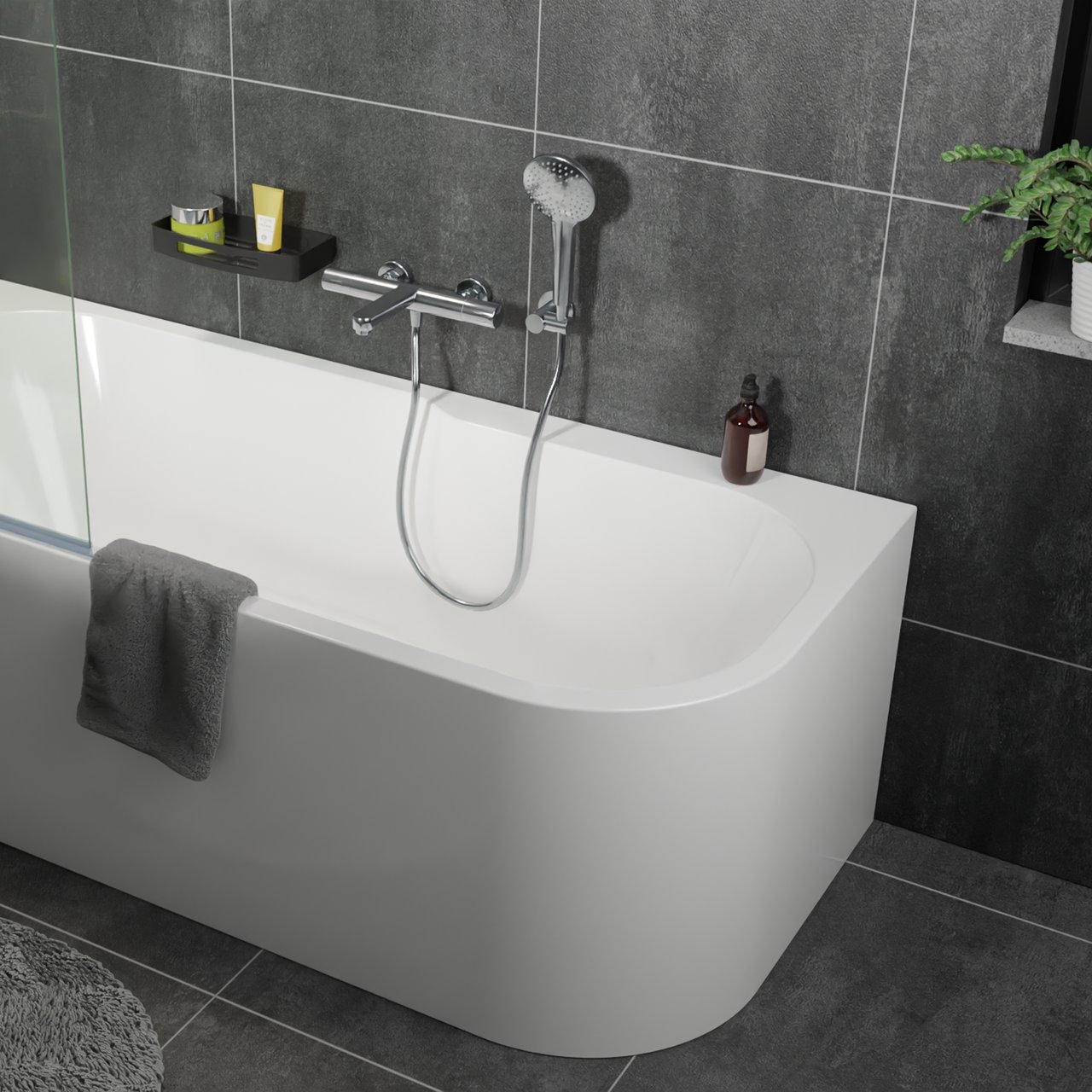 Blaufoss Round handdoucheset 3 functies chroom