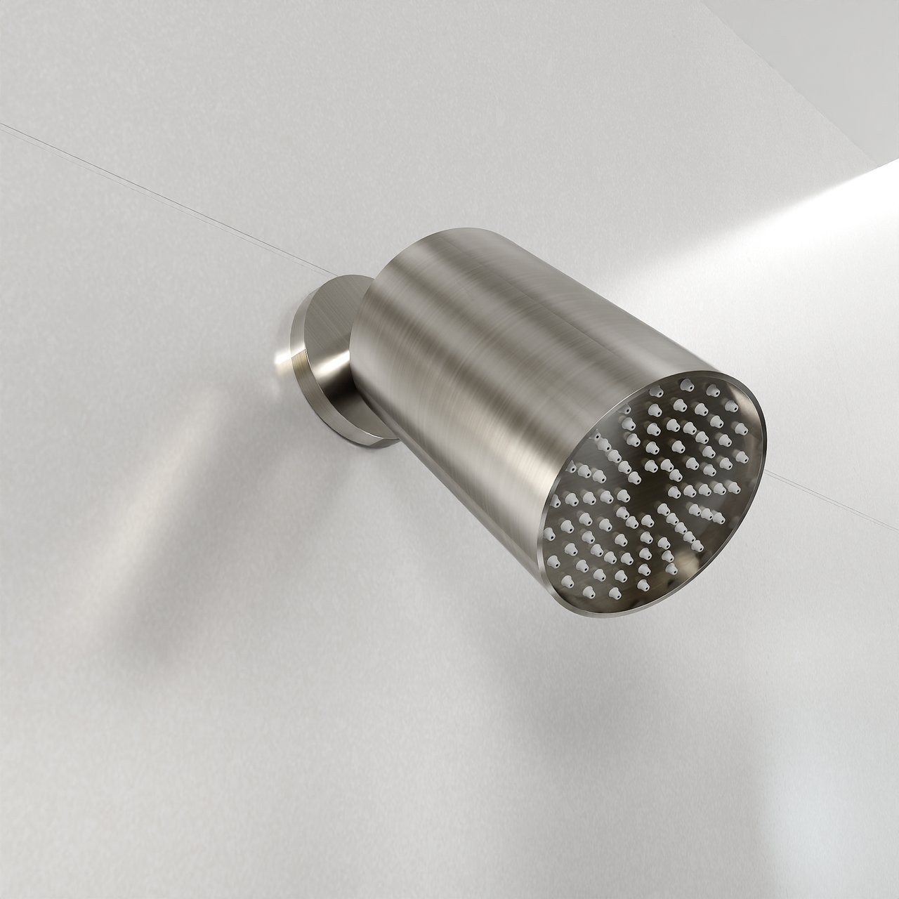 Blaufoss Luxor 90 Hoofddouche rond 14 x 9 cm met wand douchearm Brushed Coolmetal