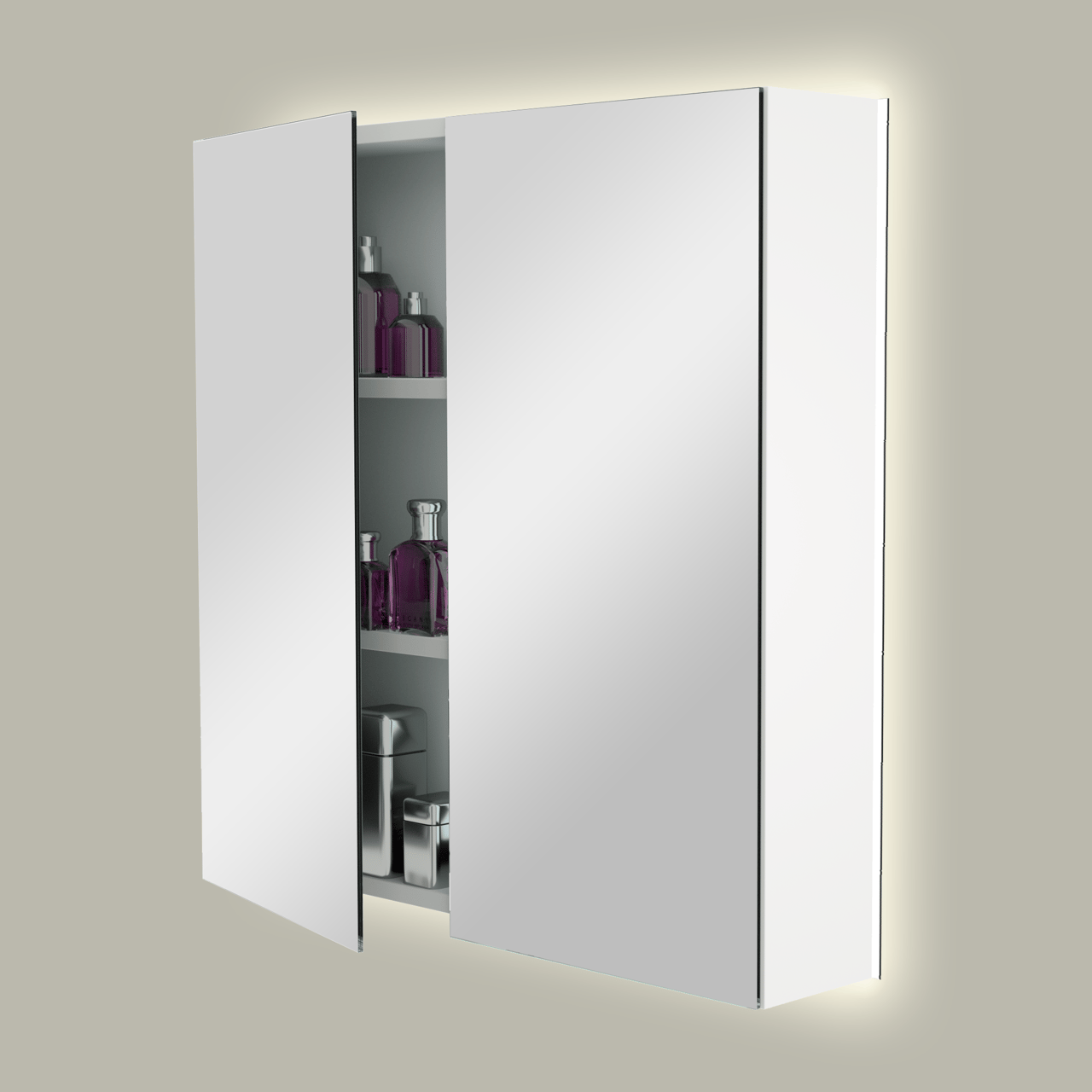 Storke Reflecta armoire de toilette lumineuse 75 x 75 cm blanc mat