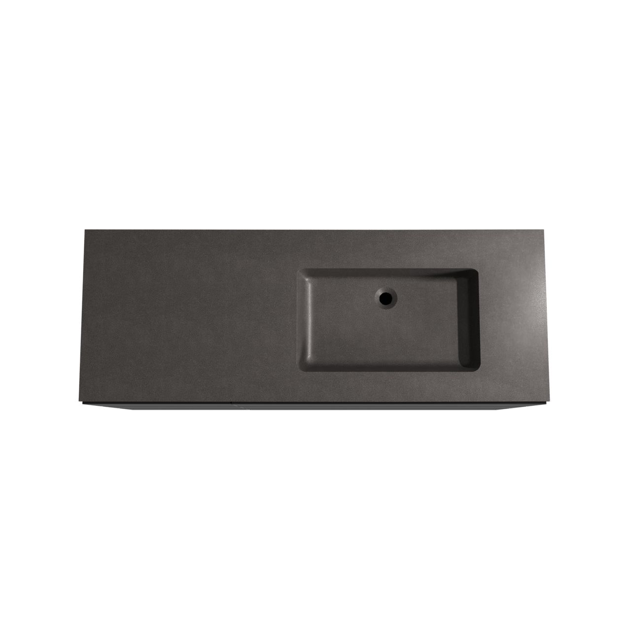 Storke Edge meuble salle de bains à poser 140 x 52 cm noir mat avec Scuro plan vasque asymétrique à droite en quartz noir mat