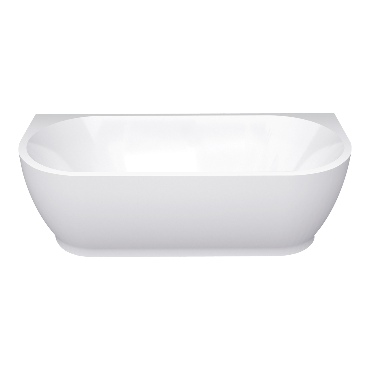 Linie Paulo halb freistehende Badewanne: 170 x 75 cm, Acryl, Weiß Glänzend
