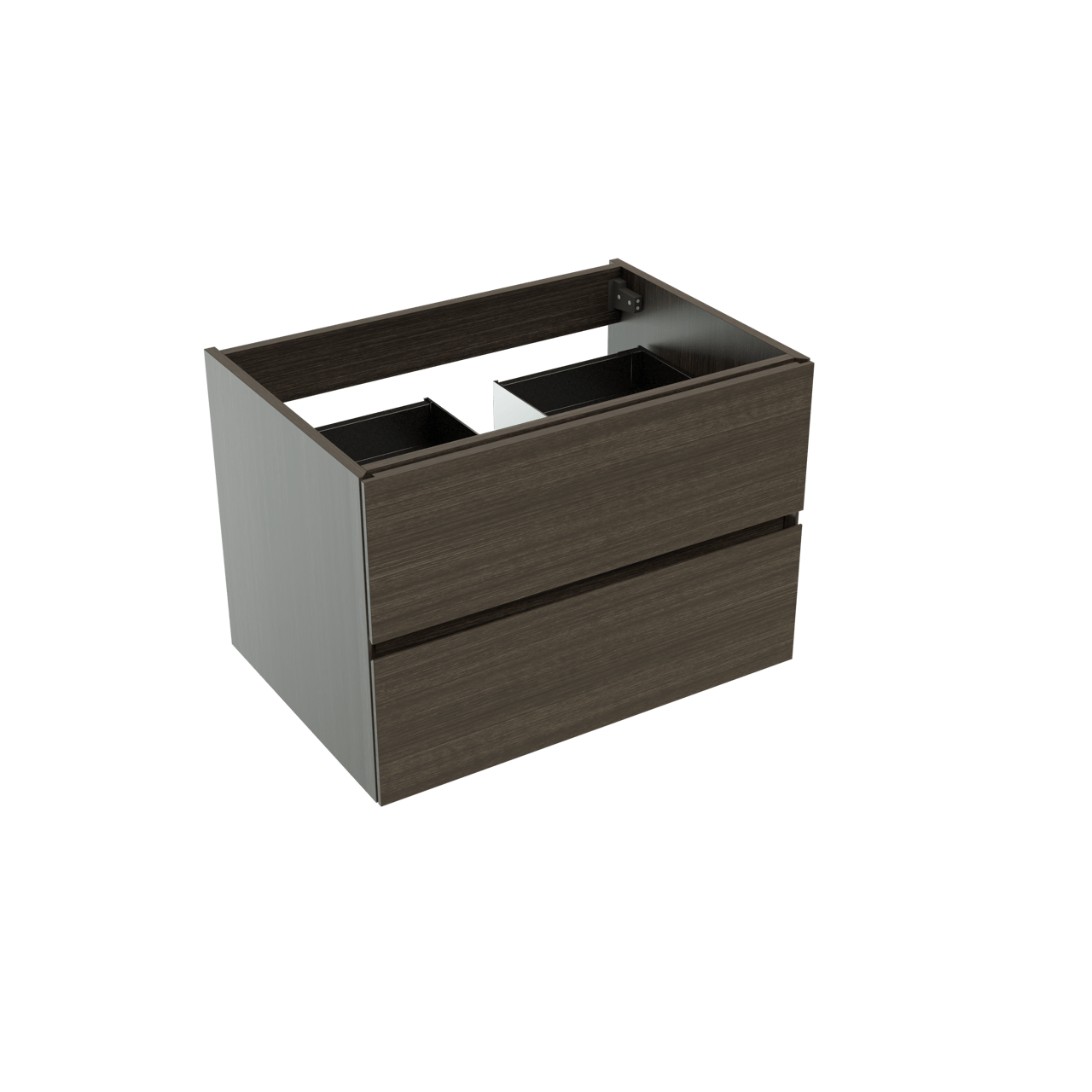 Storke Edge zwevende wastafelonderkast 75 x 52 cm donkere eiken 2 lades