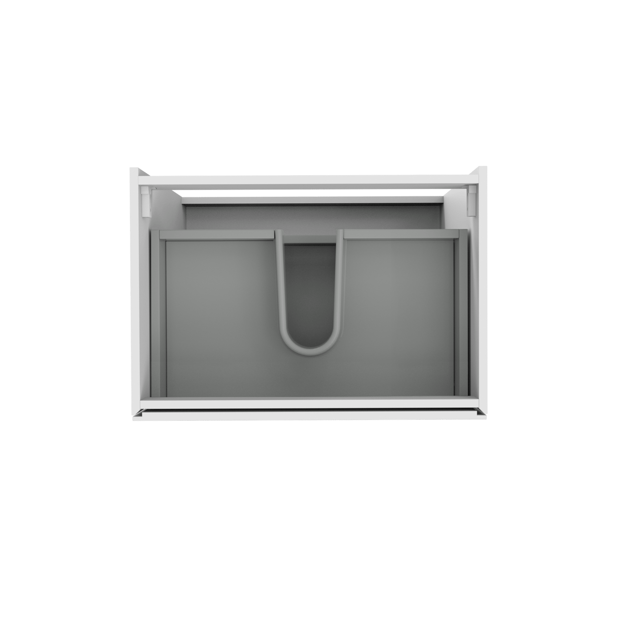 Storke Edge meuble sous-lavabo a poser 75 x 52 cm Blanc Brillant 3 tiroirs