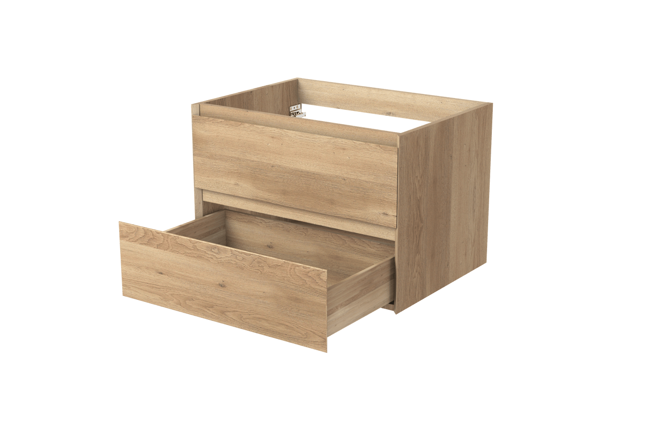 Balmani Mitra zwevende wastafelonderkast 75 x 55 cm natuur eik 2 lades