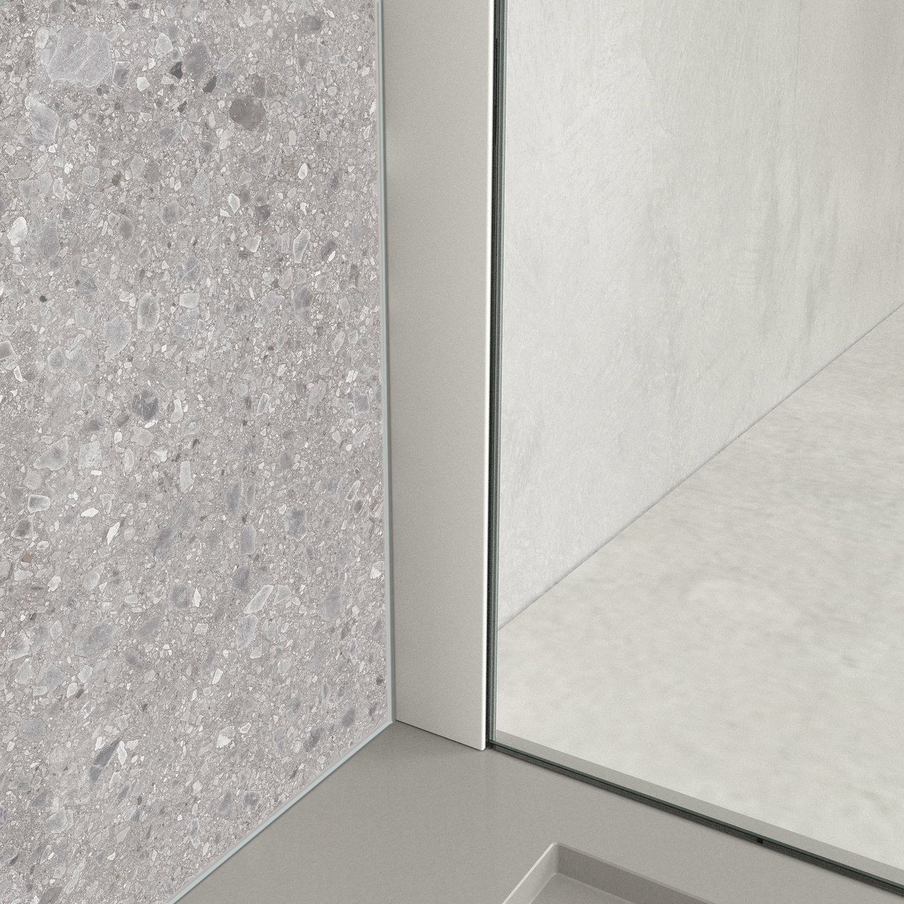 Balmani Modular inloopdouche 130 x 200 cm helder glas mat wit profiel