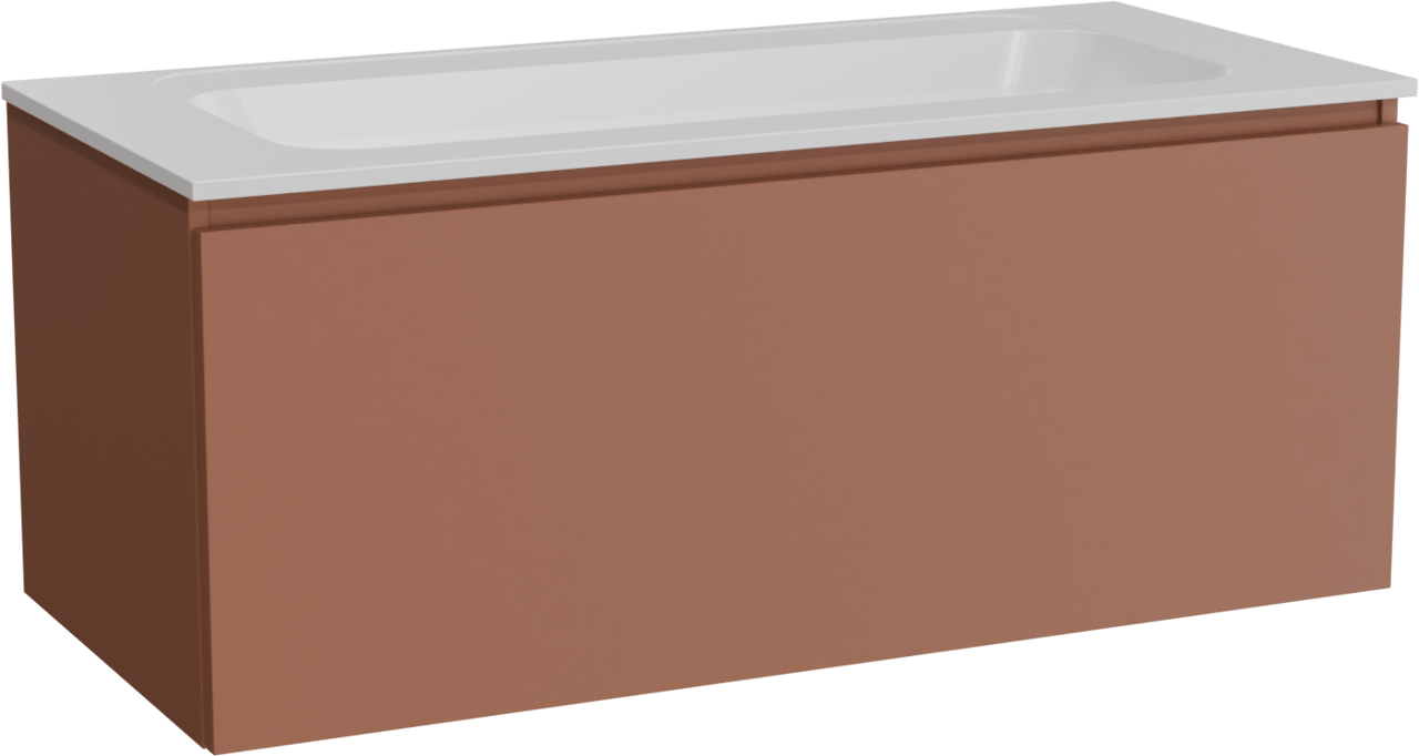 Balmani Sfera zwevend badkamermeubel 120 x 55 cm cotto met Tablo Strada enkele wastafel in composietmarmer mat wit