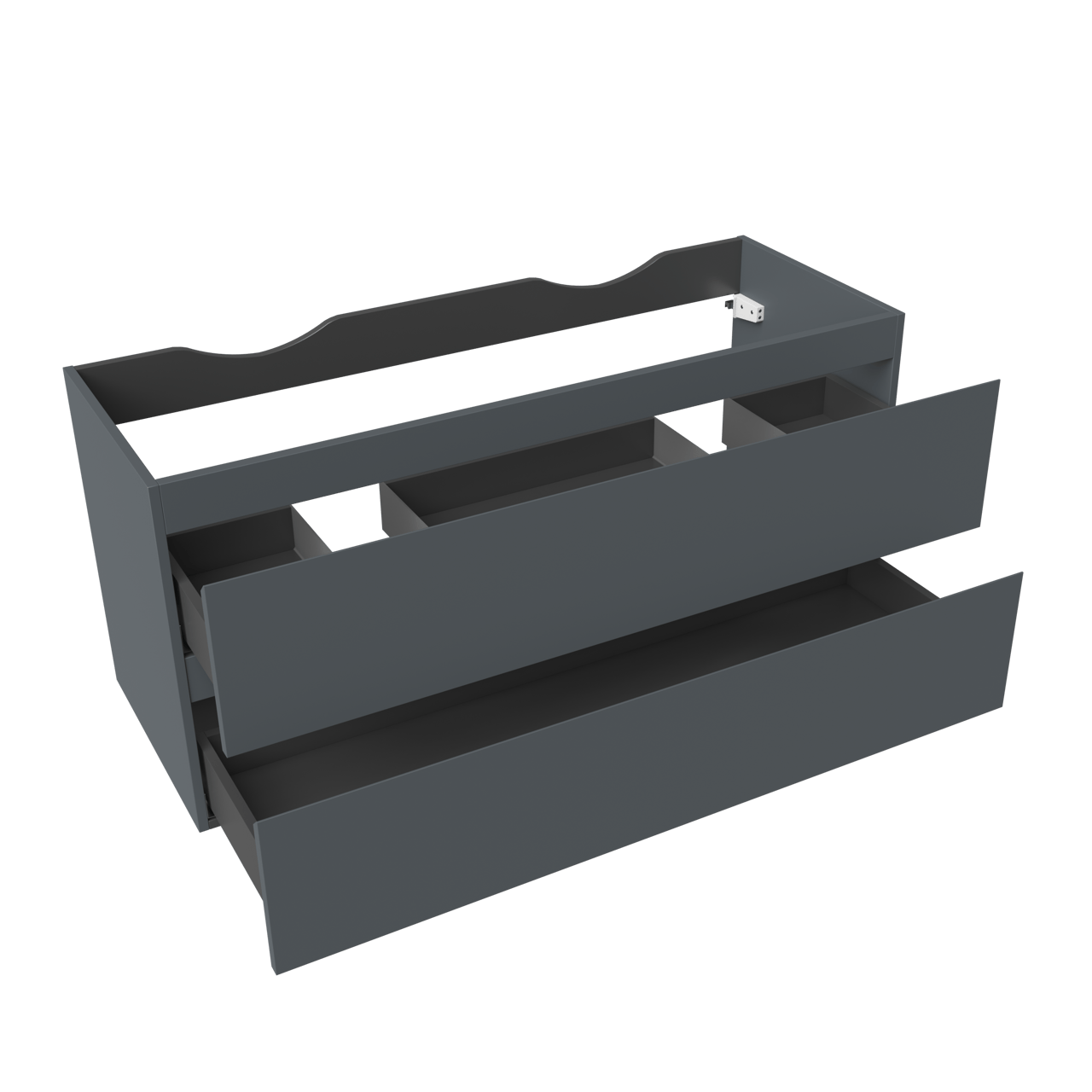 Linie Lado zwevende wastafelonderkast 120 x 46 cm blauw antraciet 2 lades