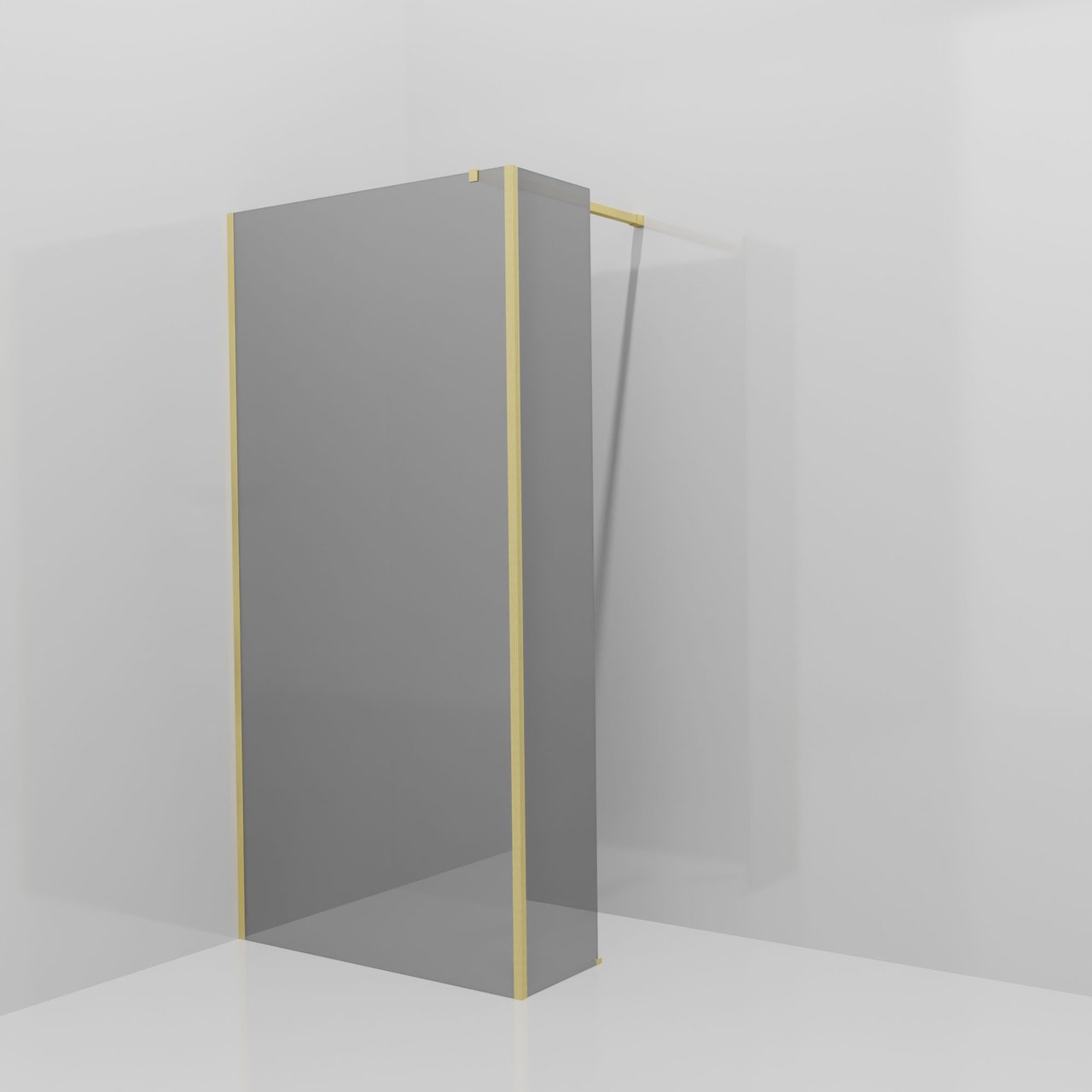 Balmani Modular douche à l'italienne avec paroi latérale fixe: 100 x 200 cm, Miroir Reflex, avec coating, Profil Brushed Champagne Gold