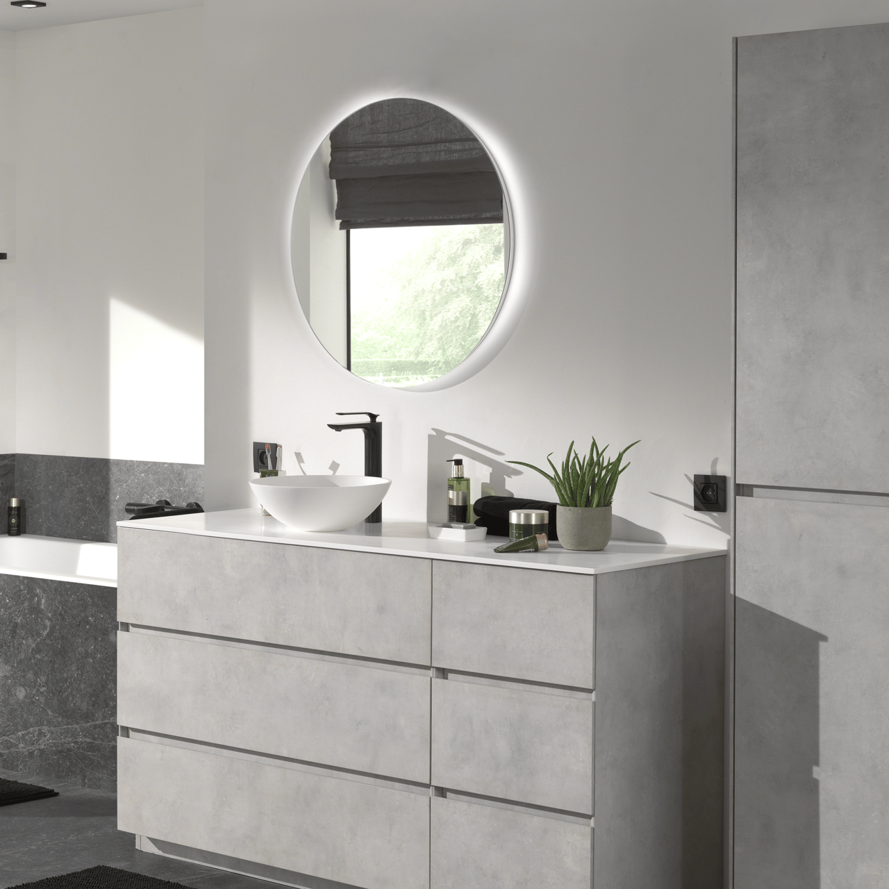 Storke Disc miroir rond lumineux Ø 80 cm