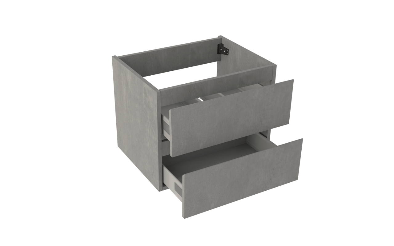 Storke Delta meuble sous-lavabo suspendu 60 x 48 cm béton gris foncé 2 tiroirs
