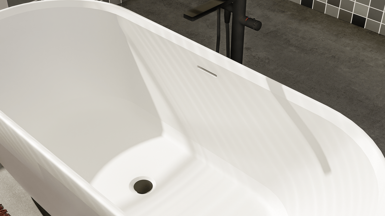 Luca Varess Mercuria ovaal vrijstaand bad 170 x 76 cm acryl mat wit