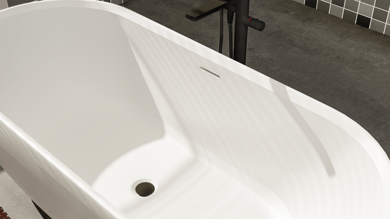 Luca Varess Mercuria ovaal vrijstaand bad 170 x 76 cm acryl mat wit