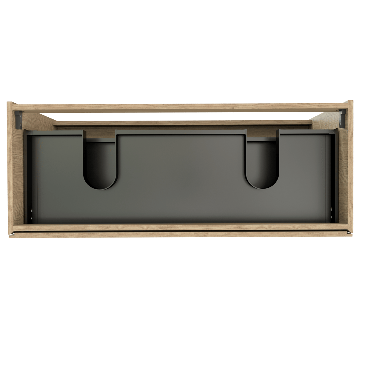 Storke Edge stehender Bad-Unterschrank, 120 x 46 cm, Eiche Natur, 3 Schubladen, 2 Siphonaussparungen