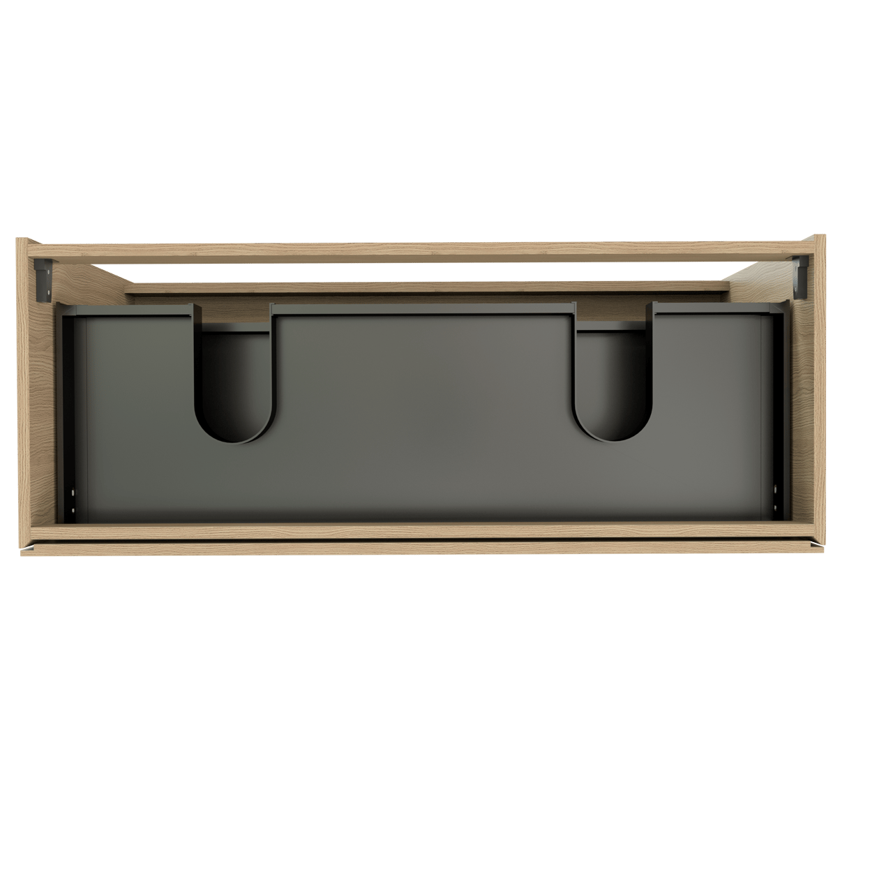 Storke Edge stehender Bad-Unterschrank, 120 x 46 cm, Eiche Natur, 3 Schubladen, 2 Siphonaussparungen