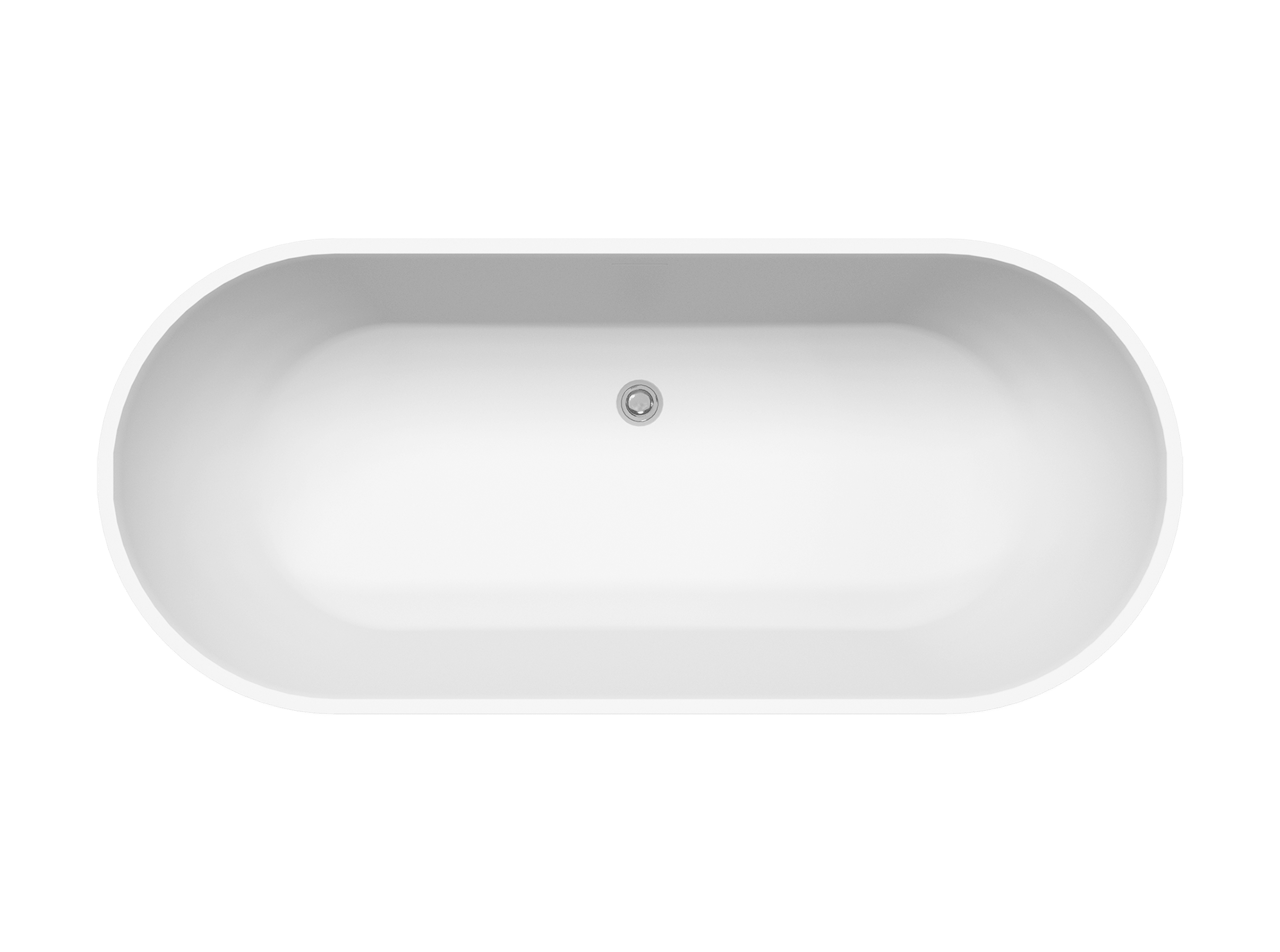 Luca Varess Vesta ovaal vrijstaand bad 178 x 78 cm acryl mat wit