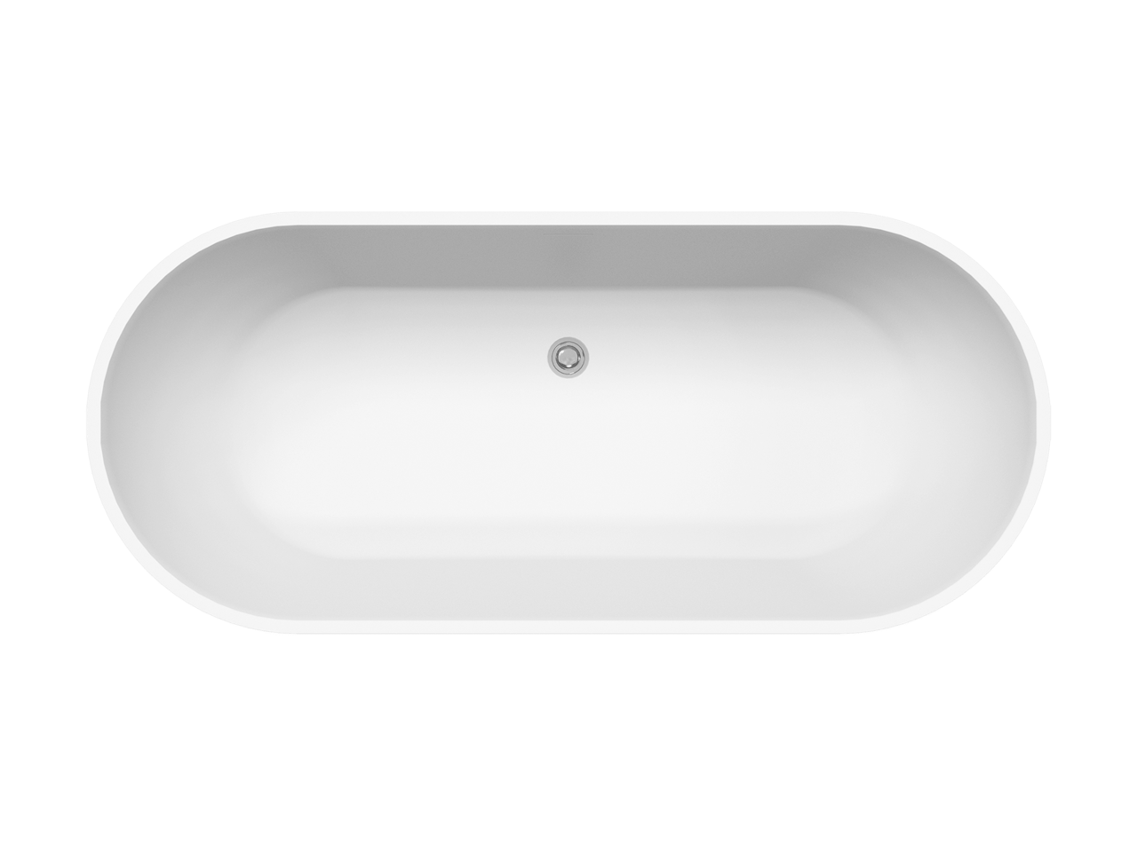 Luca Varess Vesta ovaal vrijstaand bad 178 x 78 cm acryl mat wit