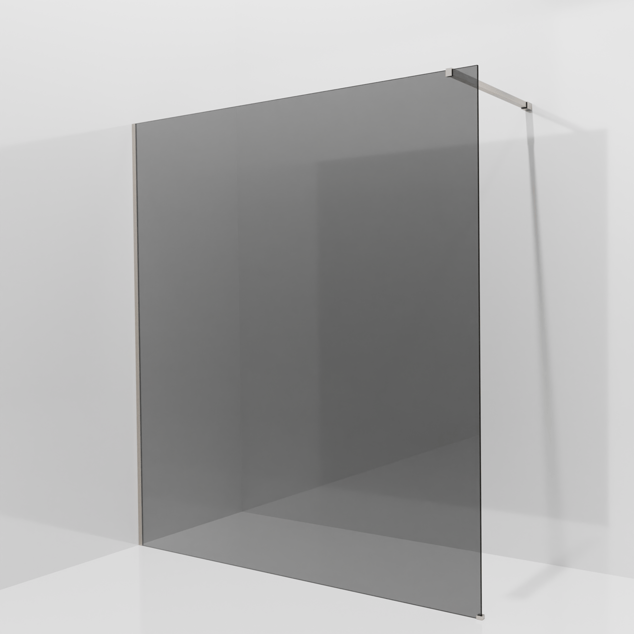 Balmani Modular Walk-In Dusche: 180 x 200 cm, Rauchglas, inklusive Coating, Profil Brushed CoolMetal