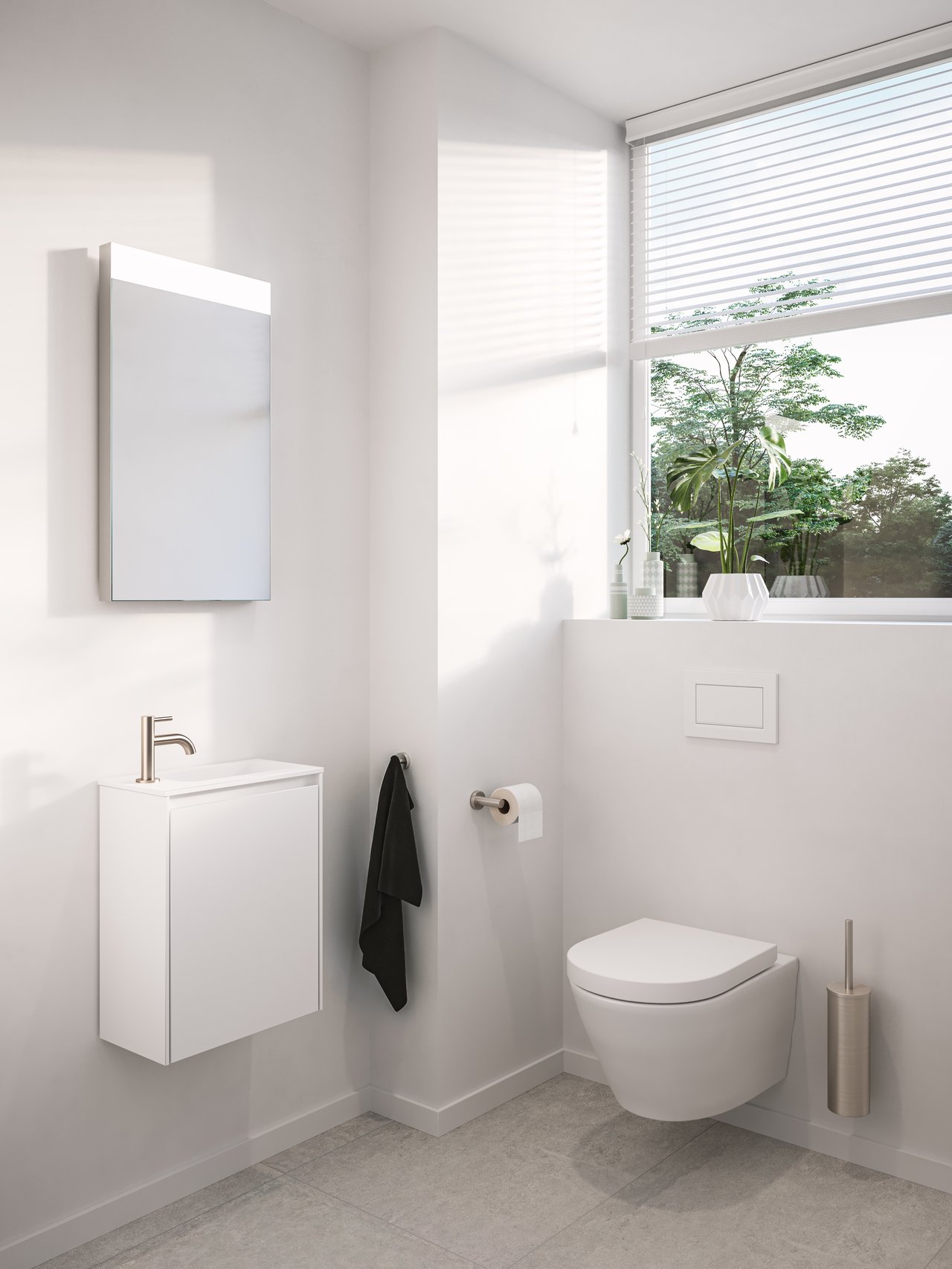 Storke Edge hängender Waschbeckenunterschrank: Weiß matt, 40 x 22 cm