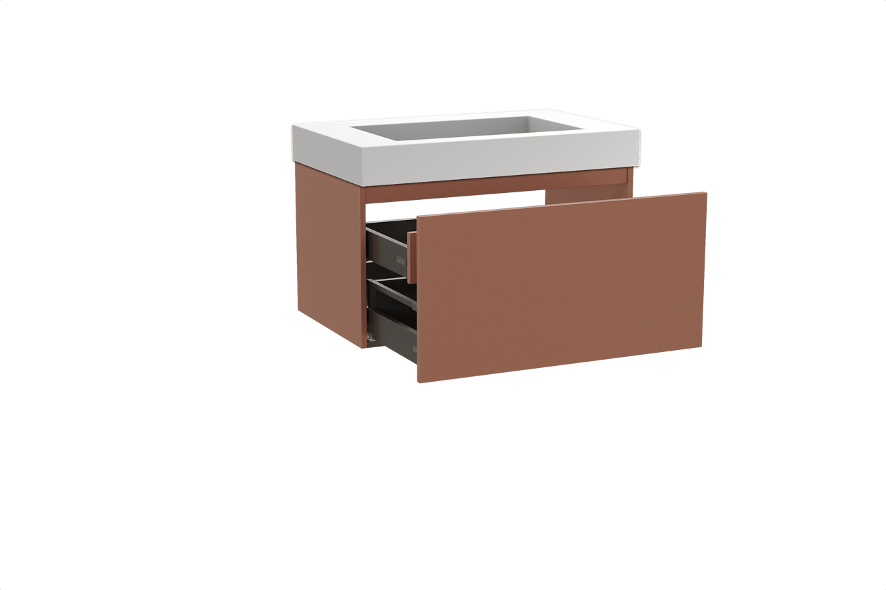 Balmani Sfera zwevend badkamermeubel 90 x 55 cm cotto met Modus enkele wastafel in solid surface mat wit