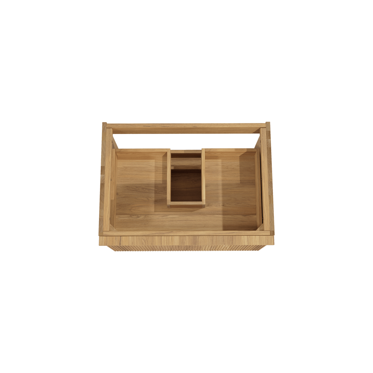 Balmani Forma hängender Waschbeckenunterschrank: 75 x 55 cm, Teak, 2 Schubladen