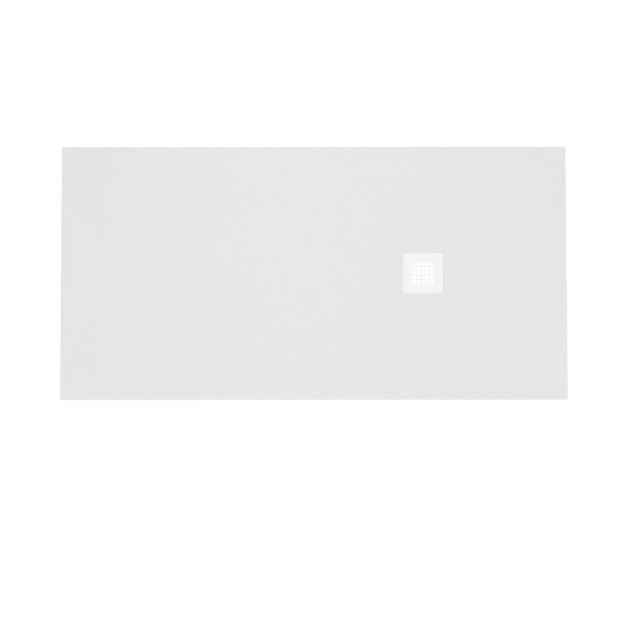 Balmani Vega douchebak 160 x 80 cm composietmarmer mat wit leisteenstructuur