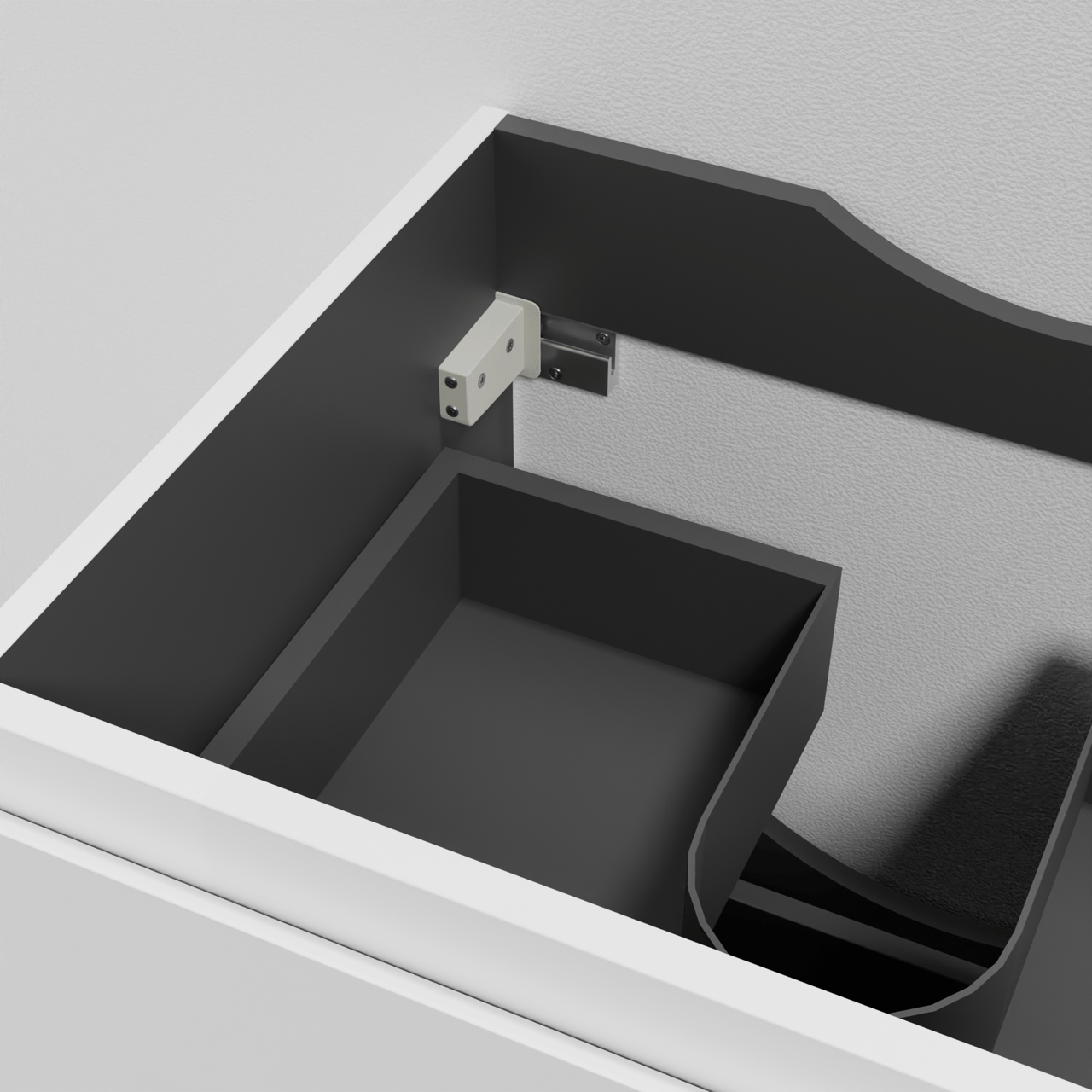 Linie Lado meuble sous-lavabo suspendu 60 x 46 cm blanc mat 2 tiroirs